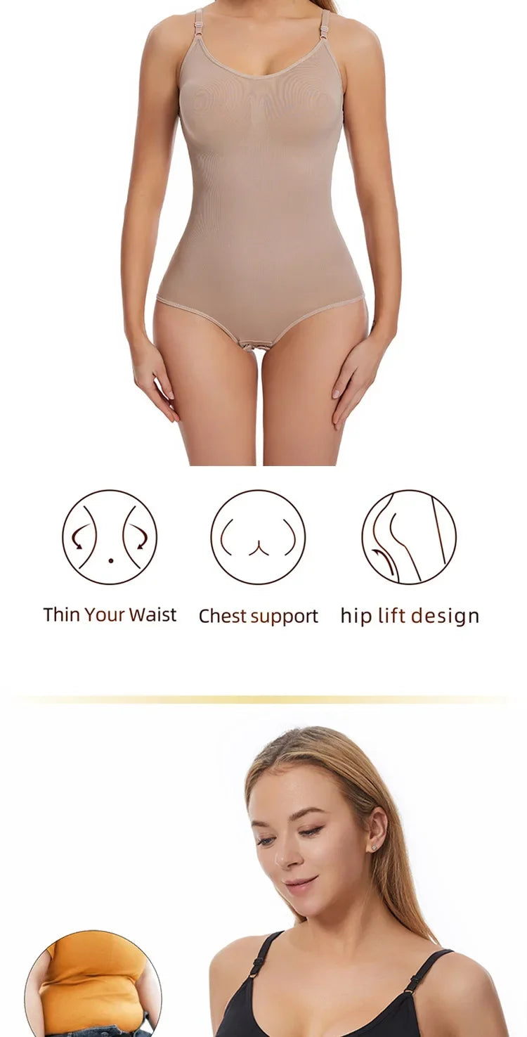 New Bodysuit Shapewear Women Tank Top Tummy Control Full Body Shaper Anti Chafing Shorts Slimming Waist Trainer Butt Lifter