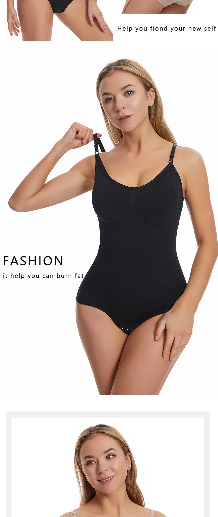 New Bodysuit Shapewear Women Tank Top Tummy Control Full Body Shaper Anti Chafing Shorts Slimming Waist Trainer Butt Lifter